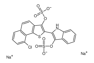 disodium 2-[9-chloro-3-(sulphonatooxy)naphtho[1,2-b]thien-2-yl]-1H-indol-3-yl sulphate structure
