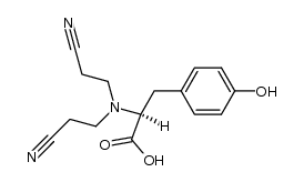 N,N-bis-(2-cyano-ethyl)-L-tyrosine结构式