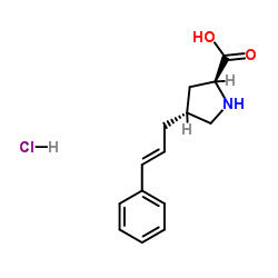 (2S,4R)-4-cinnamylpyrrolidine-2-carboxylic acid hydrochloride结构式