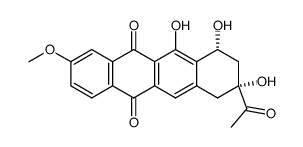 acetyl-2 trihydroxy-2α,4α,5 methoxy-8 tetrahydro-1,2,3,4 naphtacenedione-6,11结构式