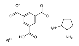 benzene-1,3,5-tricarboxylate,cyclopentane-1,2-diamine,hydron,platinum(2+)结构式