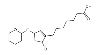 7-(5-hydroxy-3-((tetrahydro-2H-pyran-2-yl)oxy)cyclopent-1-en-1-yl)heptanoic acid Structure