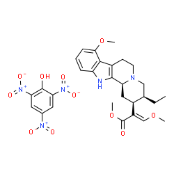 methyl (20β)-16(E),17-didehydro-9,17-dimethoxycorynan-16-carboxylate, compound with picric acid (1:1) structure