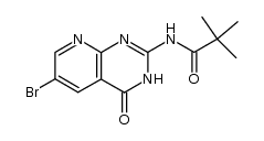 N-(6-溴-4-羟基吡啶并[2,3-d]嘧啶-2-基)特戊酰茚二酮酰胺结构式