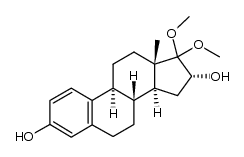 17,17-dimethoxy-1,3,5 (10)-estratriene-3,16α-diol Structure