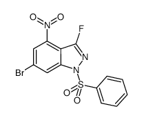 6-bromo-3-fluoro-4-nitro-1-(phenylsulfonyl)-1H-indazole Structure