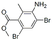 3-氨基-4,6-二溴-2-甲基苯甲酸甲酯结构式