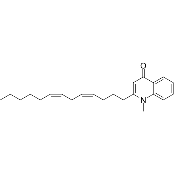 1-Methyl-2-[(4Z,7Z)-4,7-tridecadienyl]-4(1H)-quinolone structure