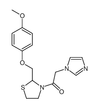 2-imidazol-1-yl-1-[2-[(4-methoxyphenoxy)methyl]-1,3-thiazolidin-3-yl]ethanone结构式