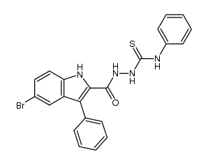 1-phenyl-3-(5'-bromo-3'-phenyl-indole-2'-carboxamido)-thiourea结构式