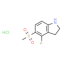 4-FLUORO-5-METHANESULFONYL-2,3-DIHYDRO-1H-INDOLE, HCL SALT结构式