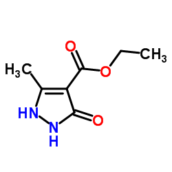 Ethyl 5-methyl-3-oxo-2,3-dihydro-1H-pyrazole-4-carboxylate结构式