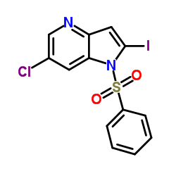 6-Chloro-2-iodo-1-(phenylsulfonyl)-1H-pyrrolo[3,2-b]pyridine结构式