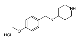 (4-Methoxy-benzyl)-Methyl-piperidin-4-yl-amine hydrochloride Structure