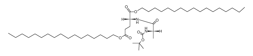 (R)-2-((S)-2-tert-Butoxycarbonylamino-propionylamino)-pentanedioic acid diheptadecyl ester Structure