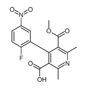4-(2-fluoro-5-nitrophenyl)-5-methoxycarbonyl-2,6-dimethylpyridine-3-carboxylic acid Structure