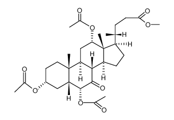 methyl 3α,6α,12α-triacetoxy-7-oxo-5β-cholan-24-oate结构式