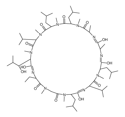 (3S,6S,9S,12R,15S,18S,21S,24S,30S,33S)-30-ethyl-33-[(1R)-1-hydroxy-2-methylpropyl]-1,4,7,10,12,15,19,25,28-nonamethyl-6,9,18,24-tetrakis(2-methylpropyl)-3,21-di(propan-2-yl)-1,4,7,10,13,16,19,22,25,28,31-undecazacyclotritriacontane-2,5,8,11,14,17,20,23,26 Structure