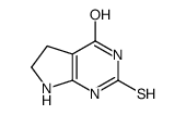 2-sulfanylidene-1,5,6,7-tetrahydropyrrolo[2,3-d]pyrimidin-4-one结构式