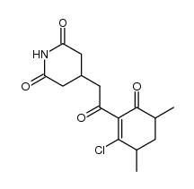 4-(2-(2-chloro-3,5-dimethyl-6-oxocyclohex-1-en-1-yl)-2-oxoethyl)piperidine-2,6-dione Structure