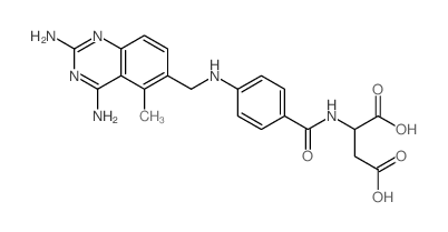 L-Aspartic acid,N-[4-[[(2,4-diamino-5-methyl-6-quinazolinyl)methyl]amino]benzoyl]- structure