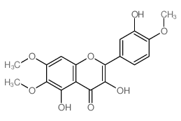 3,5-dihydroxy-2-(3-hydroxy-4-methoxy-phenyl)-6,7-dimethoxy-chromen-4-one structure