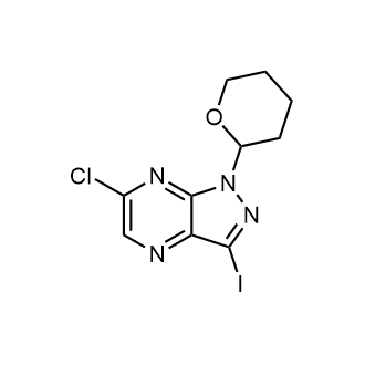 6-Chloro-3-iodo-1-tetrahydropyran-2-yl-pyrazolo[3,4-b]pyrazine Structure