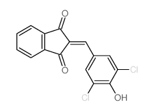 1H-Indene-1,3(2H)-dione, 2-[(3,5-dichloro-4-hydroxyphenyl)methylene]- Structure