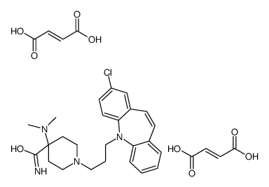 [4-carbamoyl-1-[3-(3-chlorobenzo[b][1]benzazepin-11-yl)propyl]piperidin-1-ium-4-yl]-dimethylazanium,(Z)-4-hydroxy-4-oxobut-2-enoate结构式