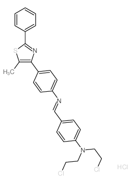 Benzenamine,N,N-bis(2-chloroethyl)-4-[[[4-(5-methyl-2-phenyl-4-thiazolyl)phenyl]imino]methyl]-,hydrochloride (1:1)结构式
