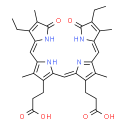 2,18-Diethyl-1,19,22,24-tetrahydro-3,7,13,17-tetramethyl-1,19-dioxo-21H-biline-8,12-dipropionic acid Structure