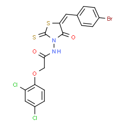N-[5-(4-bromobenzylidene)-4-oxo-2-thioxo-1,3-thiazolidin-3-yl]-2-(2,4-dichlorophenoxy)acetamide结构式