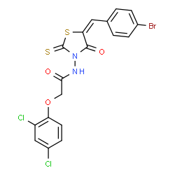 N-[5-(4-bromobenzylidene)-4-oxo-2-thioxo-1,3-thiazolidin-3-yl]-2-(2,4-dichlorophenoxy)acetamide picture