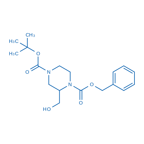 1-BENZYL 4-TERT-BUTYL 2-(HYDROXYMETHYL)PIPERAZINE-1,4-DICARBOXYLATE structure