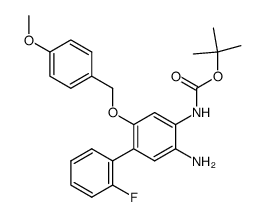 [5-Amino-2'-fluoro-2-(4-methoxy-benzyloxy)-biphenyl-4-yl]-carbamic acid tert.-butyl ester结构式