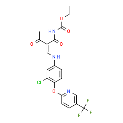 ETHYL N-[2-ACETYL-3-(3-CHLORO-4-([5-(TRIFLUOROMETHYL)-2-PYRIDINYL]OXY)ANILINO)ACRYLOYL]CARBAMATE Structure