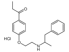 1-[4-[2-[(1-methyl-2-phenylethyl)amino]ethoxy]phenyl]propan-1-one hydrochloride structure