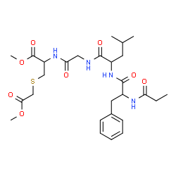 N-Propionyl-L-Phe-L-Leu-Gly-S-(2-methoxy-2-oxoethyl)-L-Cys-OMe结构式