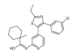 N-[4-[4-(3-chlorophenyl)-2-ethyl-1,3-thiazol-5-yl]pyridin-2-yl]-1-methylcyclohexane-1-carboxamide结构式