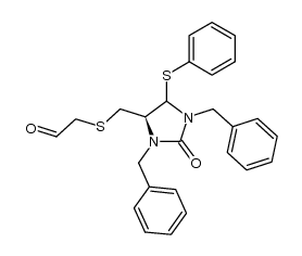 ({[(4S)-1,3-dibenzyl-2-oxo-5-(phenylthio)imidazolidin-4-yl]methyl}thio)acetaldehyde结构式