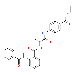 Benzoic acid, 4-[[2-[[2-(benzoylamino)benzoyl]amino]-1-oxopropyl]amino]-, ethyl ester (9CI)结构式