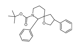 2-Methyl-2-propanyl (3S,5S,6R)-3,6-diphenyl-1-oxa-7-azaspiro[4.5] decane-7-carboxylate Structure