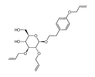 2-(4-allyloxyphenyl)ethyl 2,3-di-O-allyl-β-D-glucopyranoside结构式