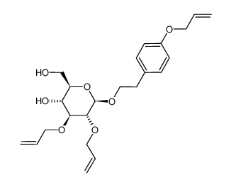 2-(4-allyloxyphenyl)ethyl 2,3-di-O-allyl-β-D-glucopyranoside Structure