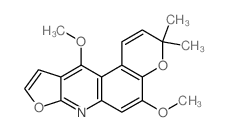 5,11-dimethoxy-3,3-dimethyl-3H-furo[2,3-b]pyrano[3,2-f]quinoline结构式