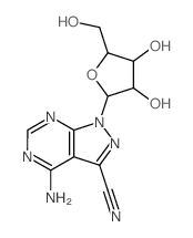 1H-Pyrazolo[3,4-d]pyrimidine-3-carbonitrile,4-amino-1-b-D-ribofuranosyl- Structure