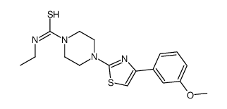 1-Piperazinecarbothioamide,N-ethyl-4-[4-(3-methoxyphenyl)-2-thiazolyl]-(9CI) Structure