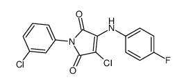 3-chloro-1-(3-chlorophenyl)-4-(4-fluoroanilino)pyrrole-2,5-dione结构式