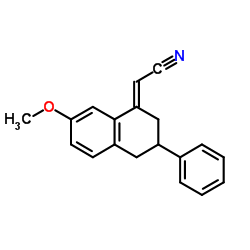 (2E)-(7-Methoxy-3-phenyl-3,4-dihydro-1(2H)-naphthalenylidene)acetonitrile Structure