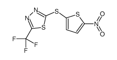 2-(5-nitrothiophen-2-yl)sulfanyl-5-(trifluoromethyl)-1,3,4-thiadiazole结构式